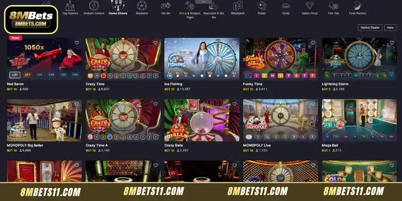 Attractive products available at the Evolution Casino 8MBets