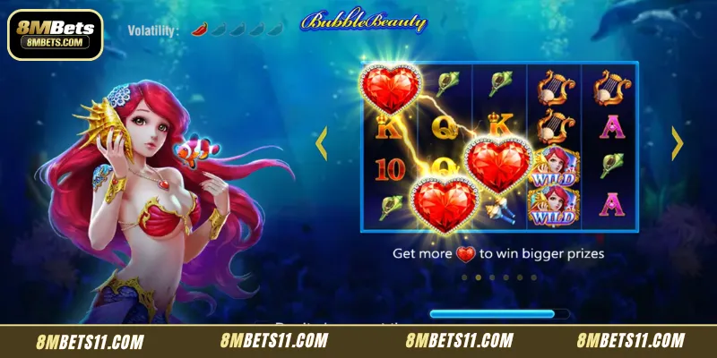 Detailed overview of the sparkling ocean reels in Bubble Beauty