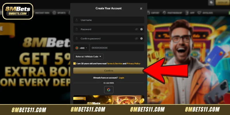 Detailed Walkthrough To Complete Your 8MBets Register