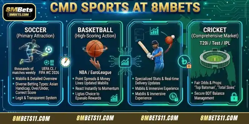 Exciting games available at CMD Sports 8MBets