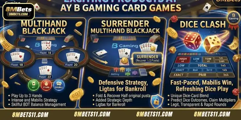 Attractive products at B Gaming card games on 8MBets