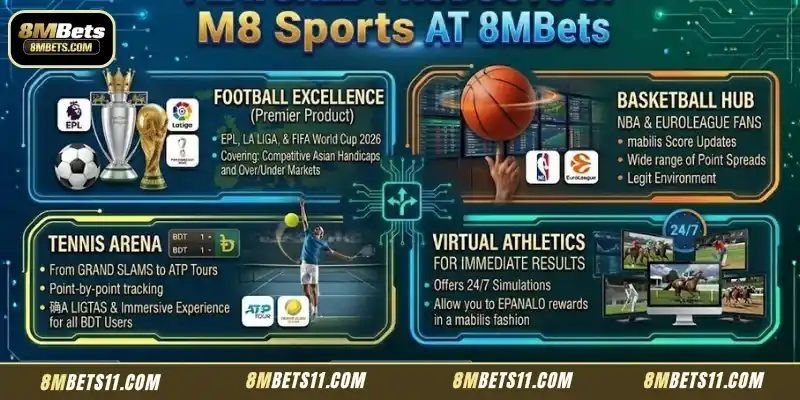 Some of the outstanding games of M8 Sports at 8MBets