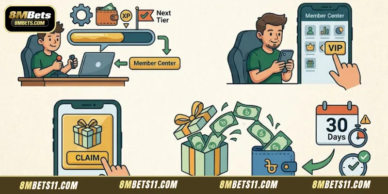 Step-by-step instructions for unlocking your level-up rewards