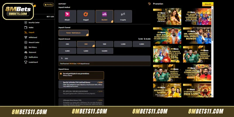 Step-By-Step Rocket Gateway Guide For 8MBets Deposit